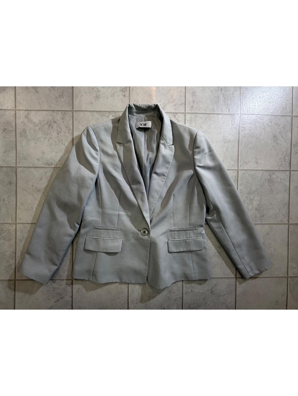 Le Suit Light Gray Women's Blazer Jacket